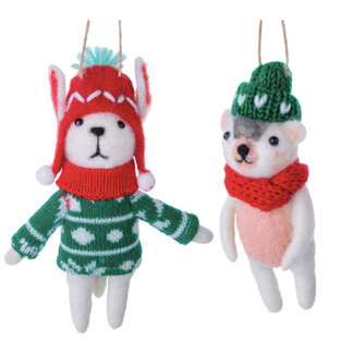 Dog with Sweater Ornament (2 designs)