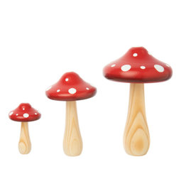Option 2/ Silver Tree Painted wood mushrooms