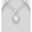 Sterling Necklace-Sterling Silver Heart Pendant with Cubic Zirconia