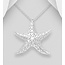 Sterling Large Silver Filigree Starfish Necklace