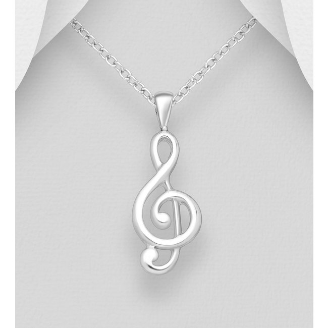Sterling Silver Musical Note Necklace
