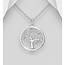Sterling Silver Circular Tree of Life Necklace