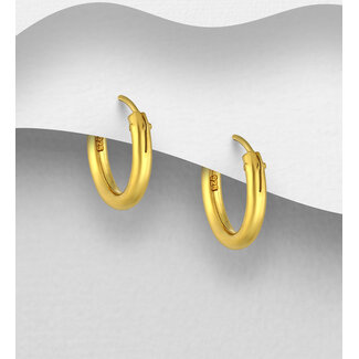 Sterling Sterling Hoops Plated w/Gold