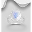 Sterling Oval Sterling Silver Rainbow Moonstone Ring