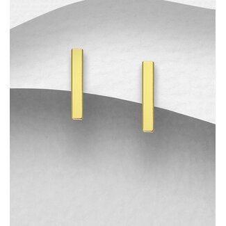 Sterling Gold Plated Sterling Bar Earrings