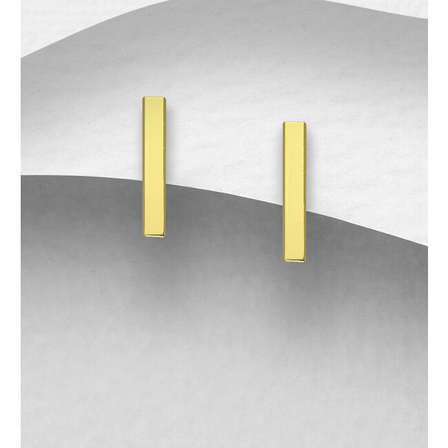 Sterling Gold Plated Sterling Bar Earrings