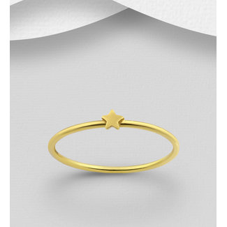 Sterling Star Ring, Gold Plated Sterling