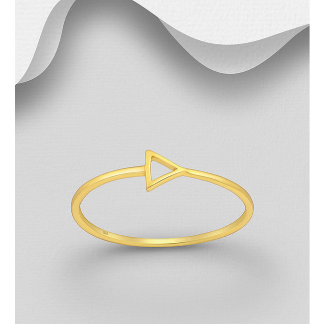 Sterling Triangle Ring, Gold Plated Sterling Silver