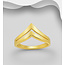 Sterling Chevron Ring, Gold Plated Sterling Silver