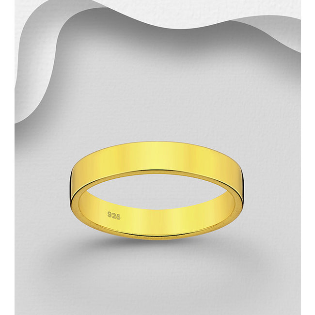 Sterling Engravable Gold over Silver Plain Band