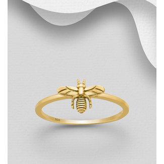 Sterling Gold over Silver Bee Ring