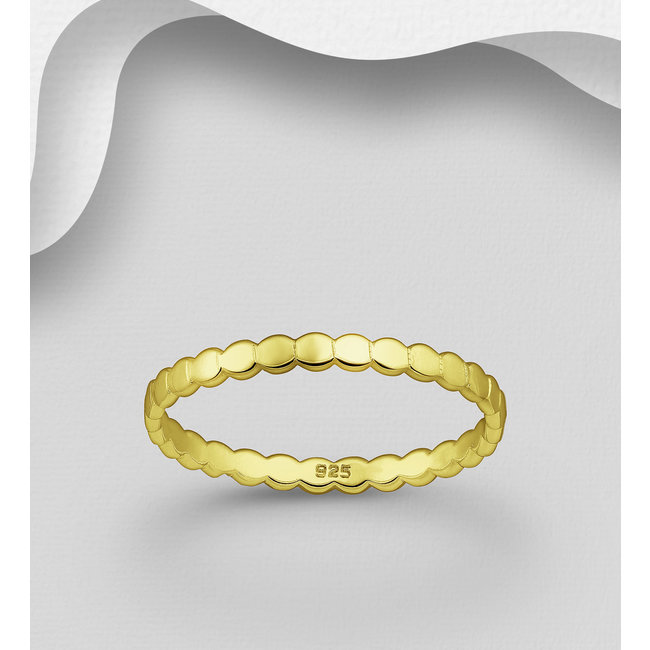 Sterling Slim Segment Ring, Gold over Silver