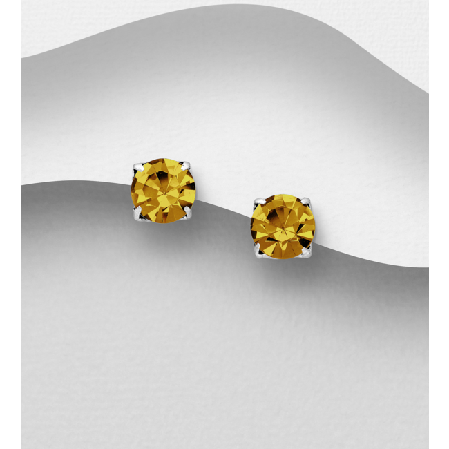 Sterling Sterling Silver & Crystal Studs (More Colours)