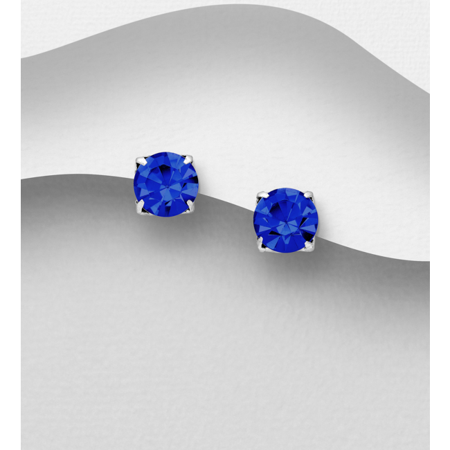 Sterling Sterling Silver & Crystal Studs (More Colours)