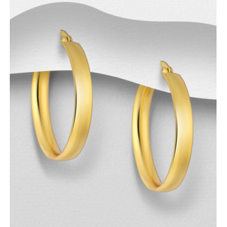 Sterling Large Hoops - Gold Plated over Silver