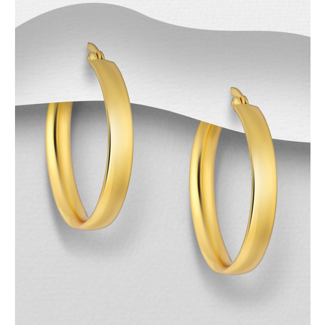 Sterling Large Hoops - Gold Plated over Silver