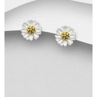 Sterling Studs-Daisy-Silver & Gold