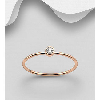 Sterling Cubic Zirconia Sterling Ring Plated with Rose Gold