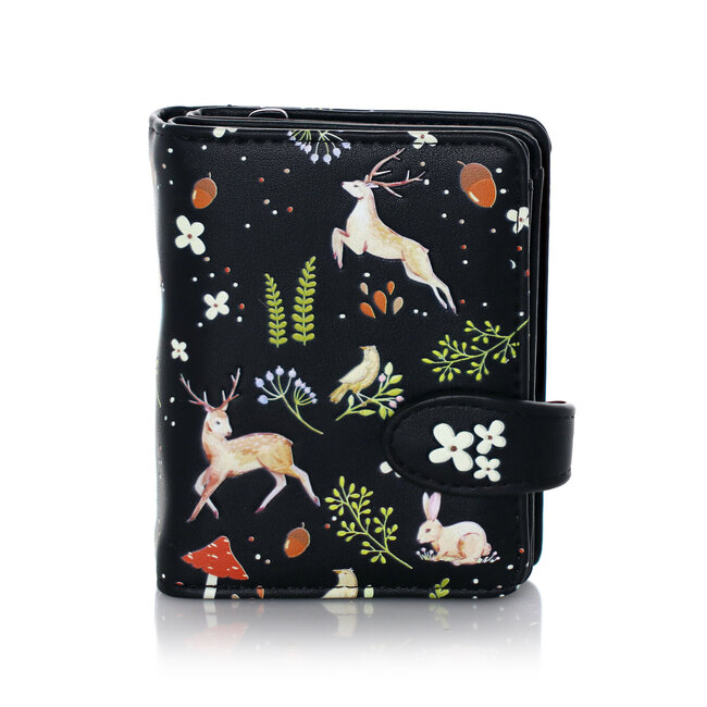 shagwear Small Wallet Black Rabbits & Deer