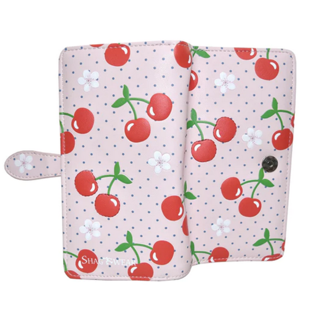 shagwear Large Wallet Pink- Cherries