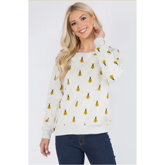 All Over Bee Print Sweatshirt