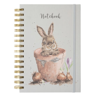 WRENDALE A5 Rabbit Spiral Bound Notebook- The Flower Pot