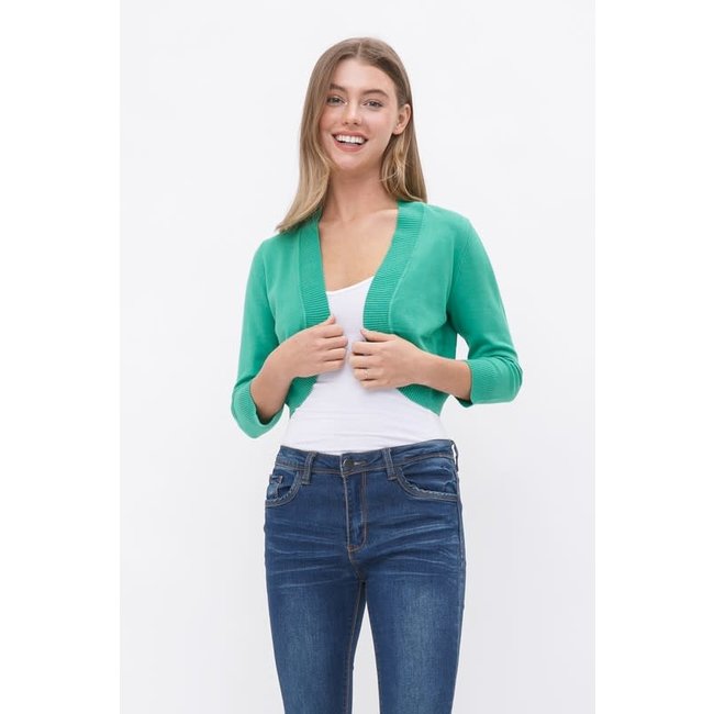 Lily - Bolero Cardigan in Apple Green