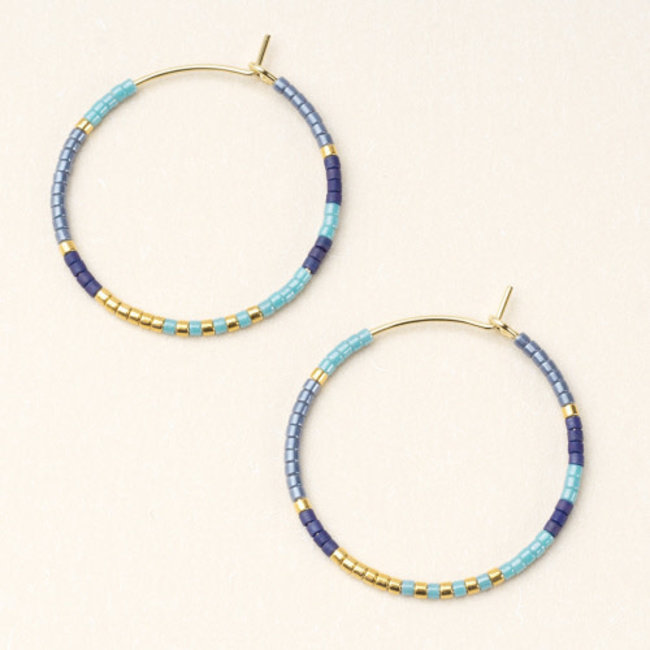 Scout Chromacolor Miyuki Small Hoop- Cobalt Multi/Gold