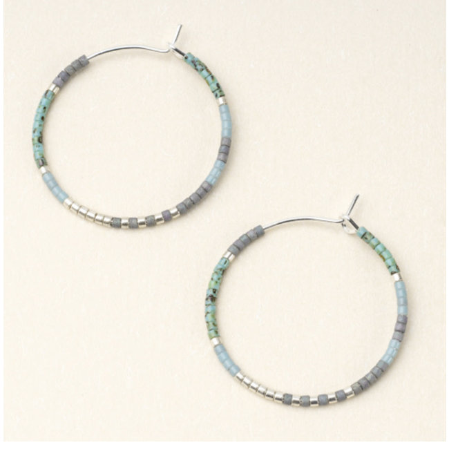 Scout Chromacolor Miyuki Small Hoop- Turquoise Multi/Silver