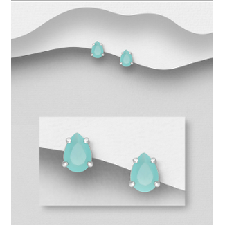 Sterling Studs-Sterling Tear Drop Opal (More Colours)