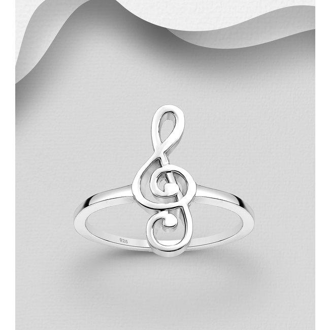 Sterling Sterling Silver Music Note Ring