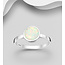 Sterling Sterling Ring Opal Framed Circle-(More Colours)