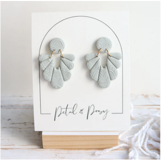 Petal & Posy Guardian Earrings in Fog