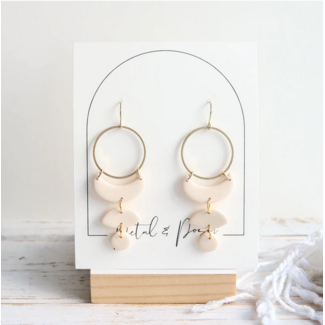 Petal & Posy Moon Cycle Earrings in ButterCream