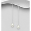 Sterling Sterling Dangle Earrings with Cubic Zirconia & Pearl