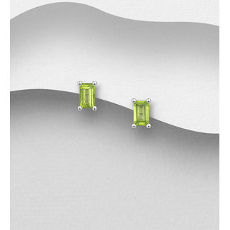 Sterling Rectangular Gemstone Studs (more colours)