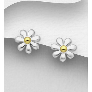 Sterling Studs - Sterling Silver & Gold Daisies