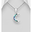 Sterling Necklace - Sterling Half Moon with Shell (more colours)