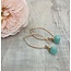 Cristy's Gold Gemstone Teardrop Threader Earrings - Amazonite - FINAL SALE