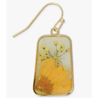 Cottage Floral Dried Sunflower Earring
