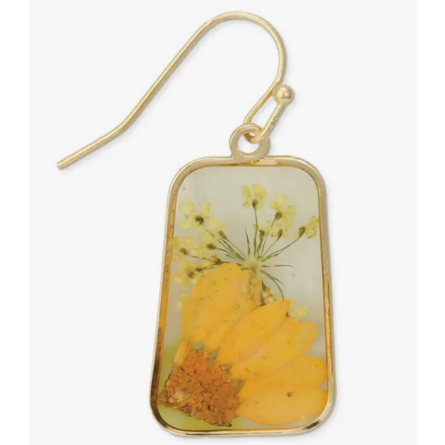 Zad Cottage Floral Dried Sunflower Earring