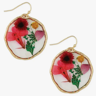 Zad Large Circle Bouquet Dried Flower Earrings