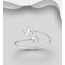Sterling Sterling Silver Heart CZ Adjustable Ring