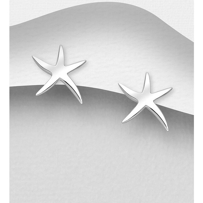 Sterling Stud Earrings- Sterling Silver Starfish