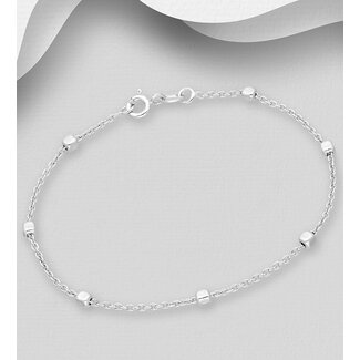 Sterling Sterling Silver Box Bracelet-6-7"