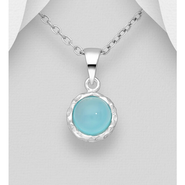 Sterling Sterling Silver Gemstone Necklace (more colours)