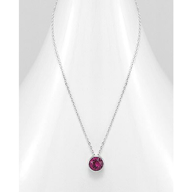 Sterling Necklace- Swavorski Circular