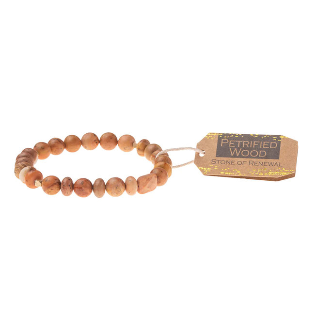 Scout Stone Stacking Bracelet Petrfied Wood