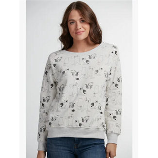 All Over Cat Print Sweatshirt