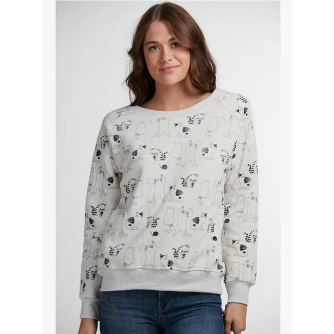 SM Wardrobe All Over Cat Print Sweatshirt